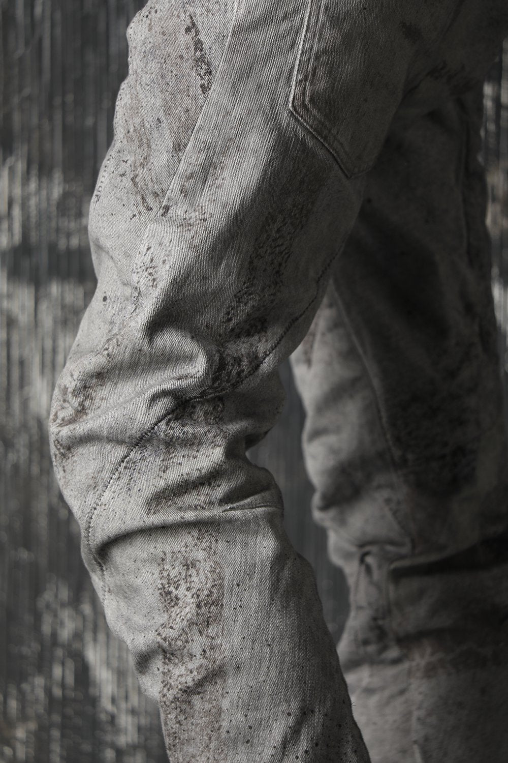 Over Cold Dye Print 3D Curved Slim Pants