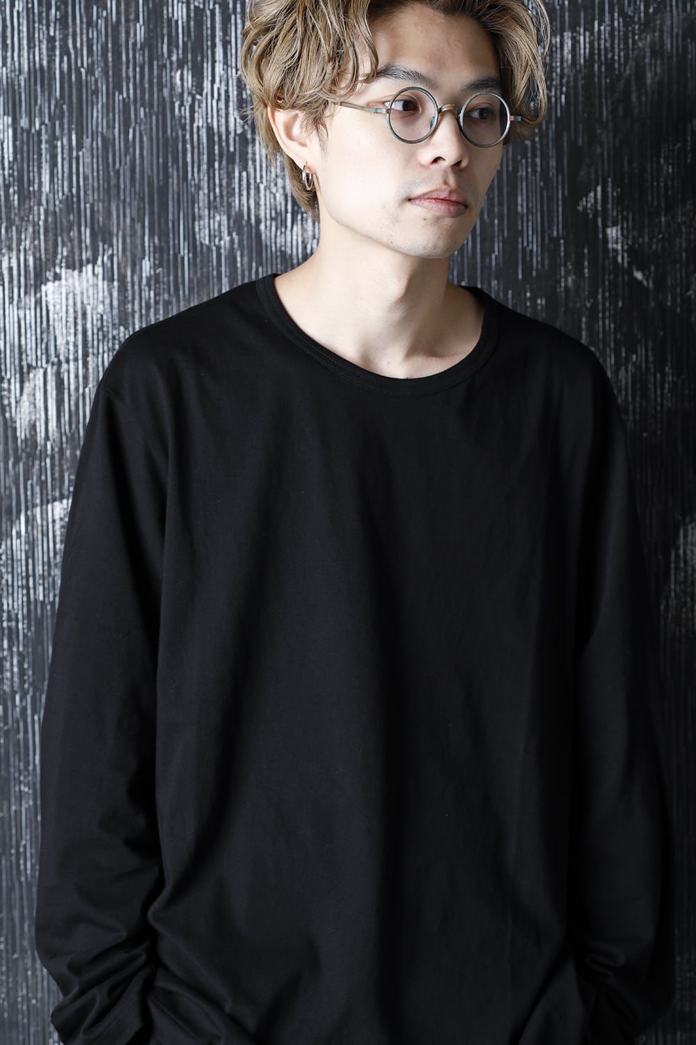 Round neck Long sleeve T-Shirt Black