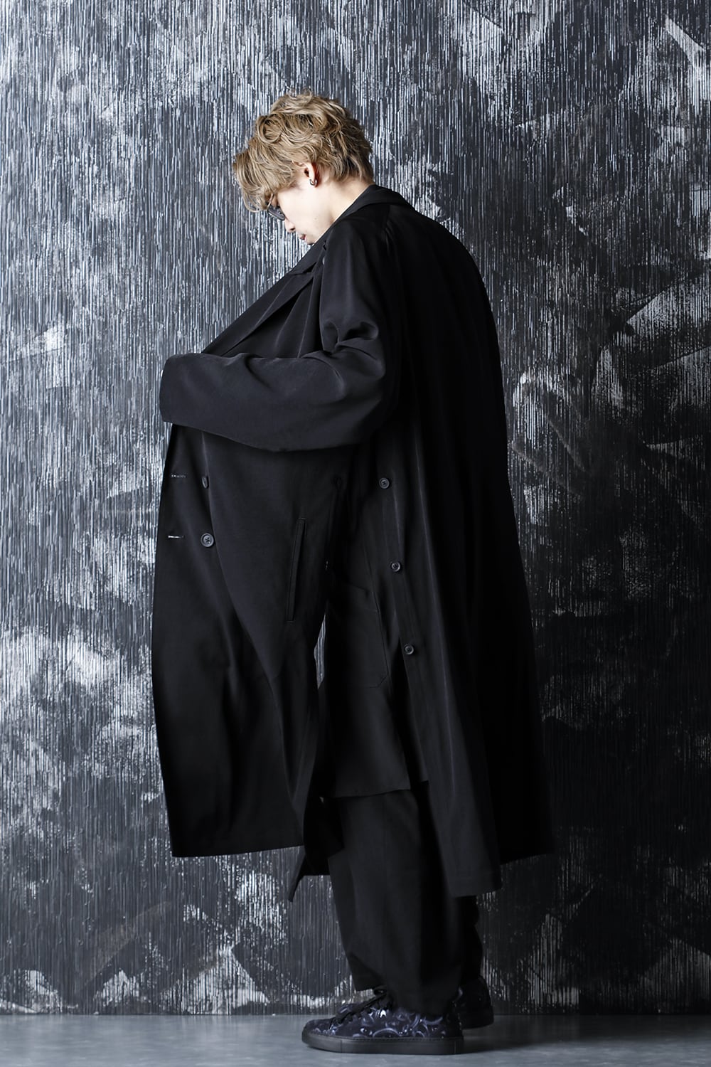 ダブルパーツ ボタン留め ラグランドレス