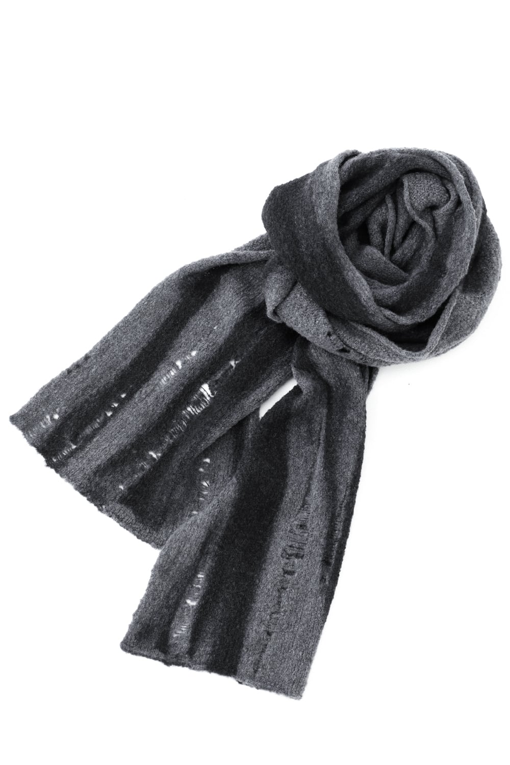 HAND MACHINE KNIT EXTRA LONG SCARF Storm Gray