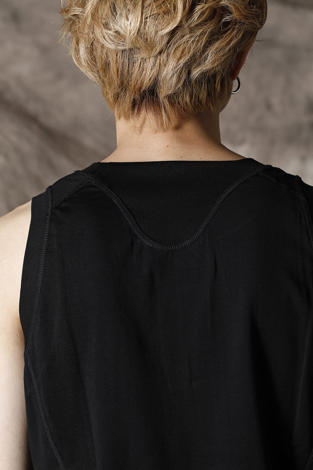 Tank top egyptian cotton interlock jersey (SUVIN) Black