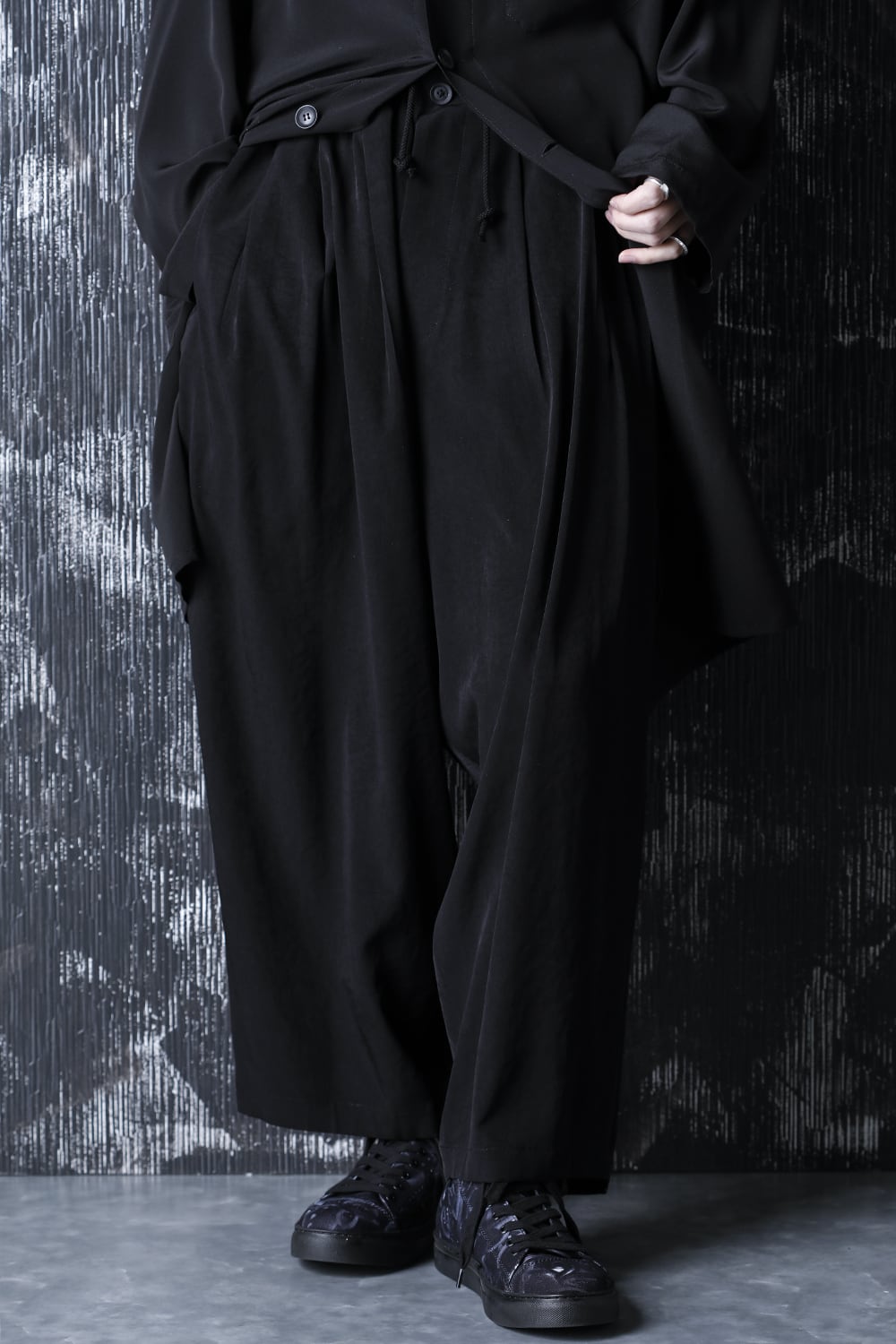 Triacetate tuxedo Sarouel style Pants