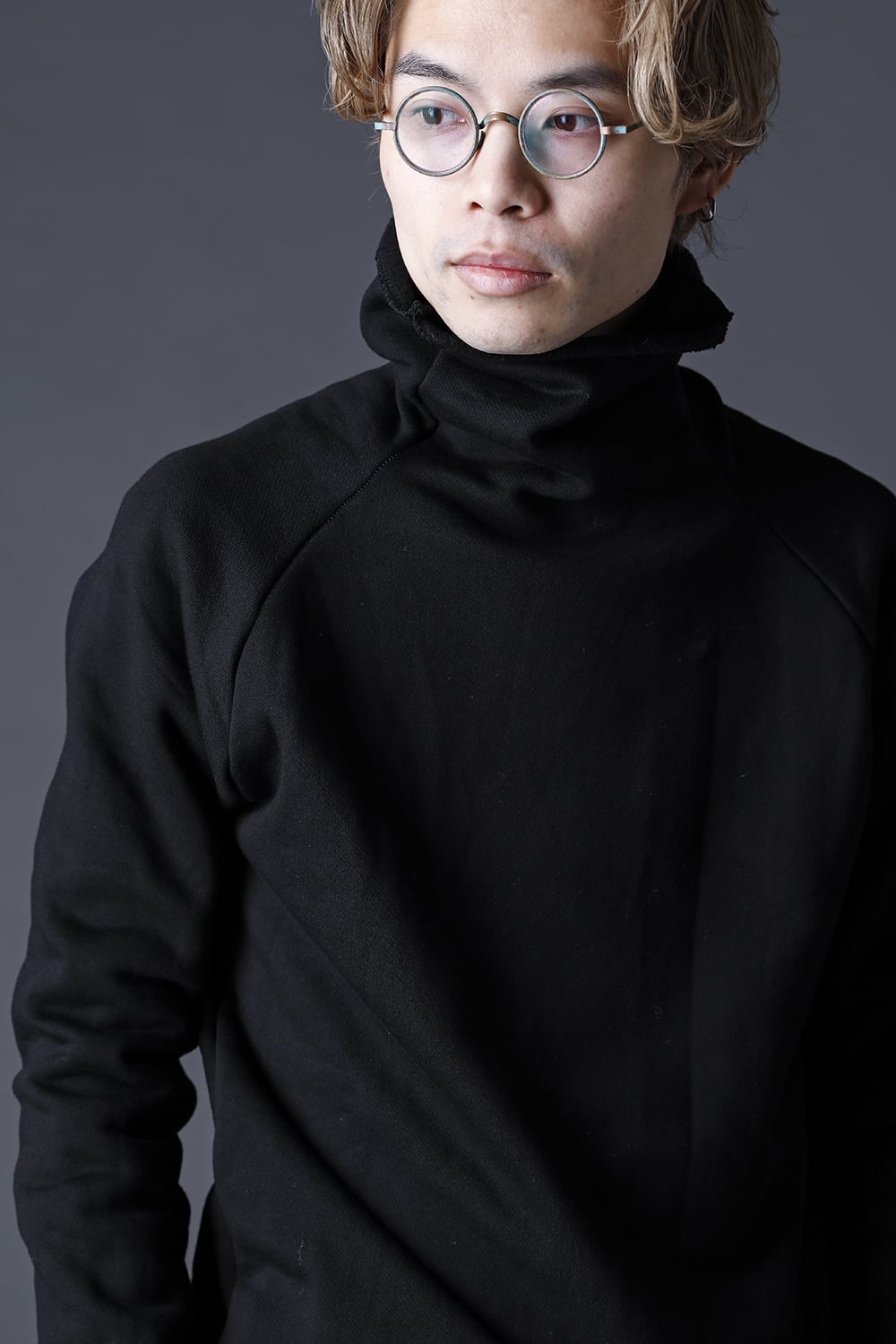 Silkete Cotton Fleece Bottle Neck Sweat Black