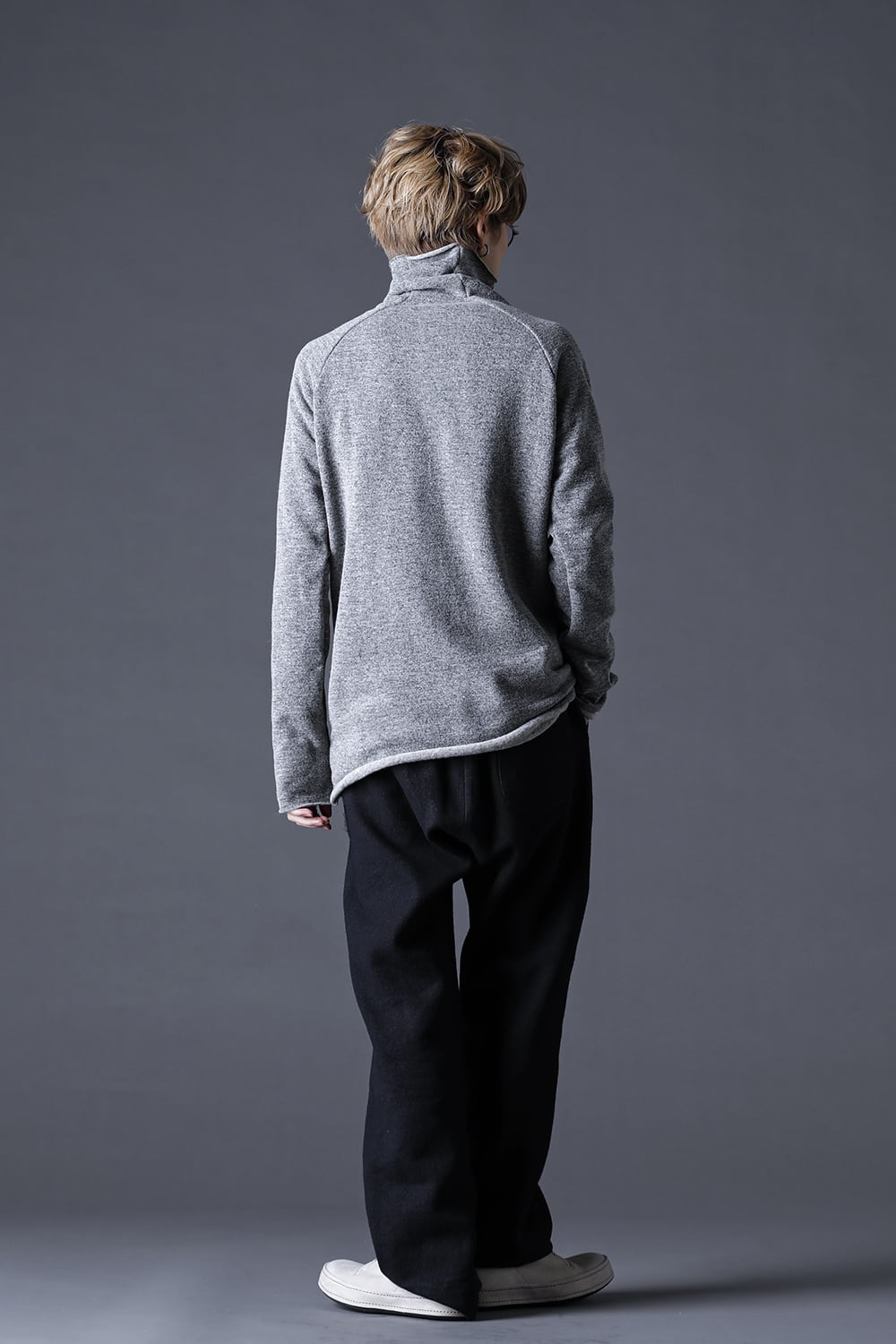 イタリア マペル ウールニットボトルネック グレーベージュ