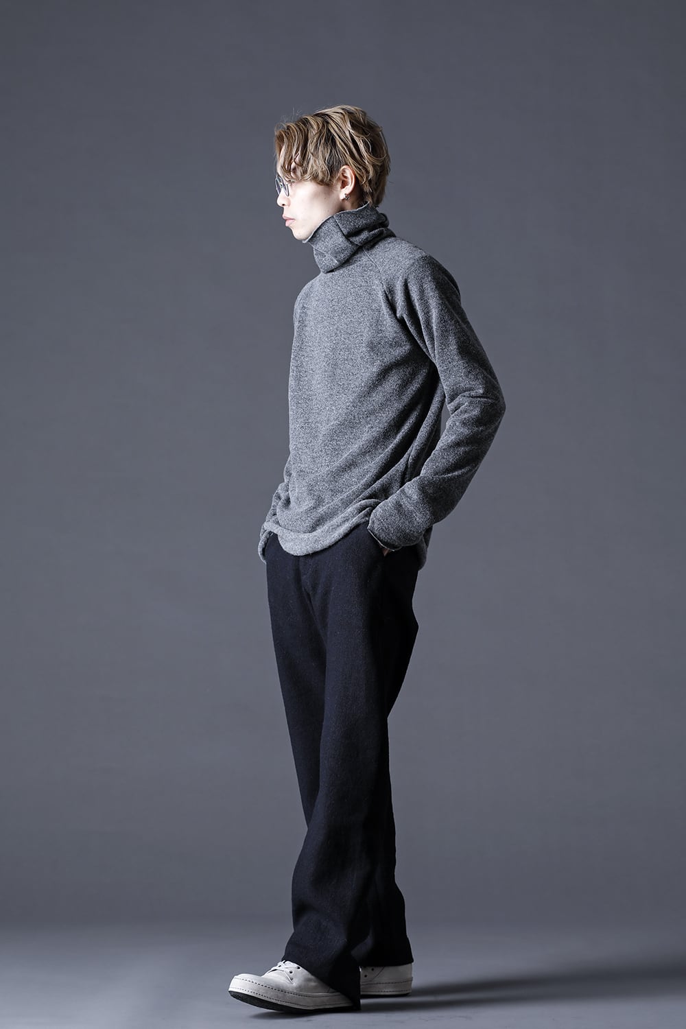 Italy MAPEL Wool Knit Bottle Neck Gray