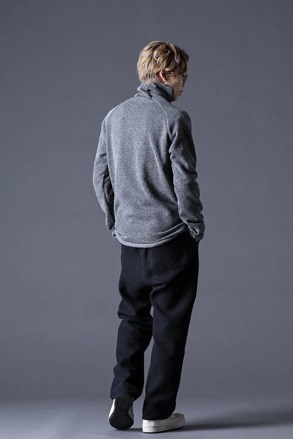 Italy MAPEL Wool Knit Bottle Neck Gray