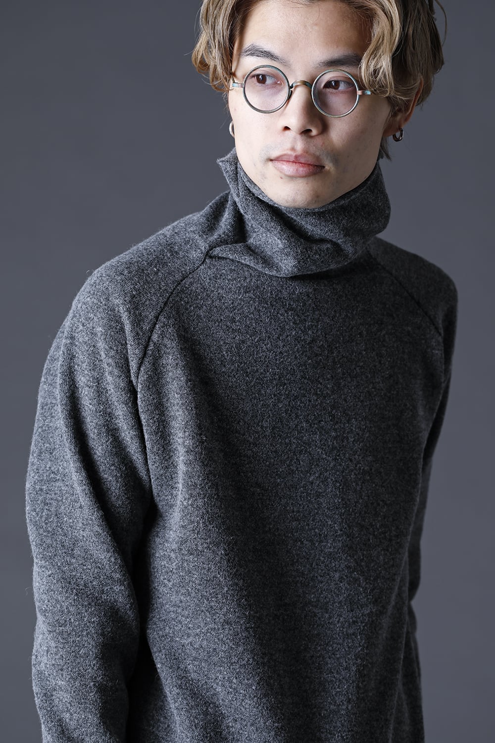 Italy MAPEL Wool Knit Bottle Neck Gray