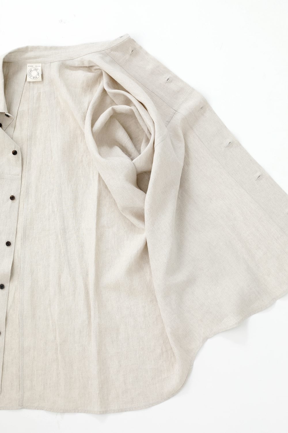 SHIRT#80 NATURAL MELE LINEN/SILK SHIRTING