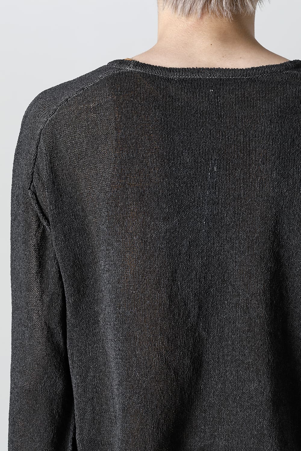 Cold Dyed Washi(Japanese Paper)Knit Pullover  Charcoal