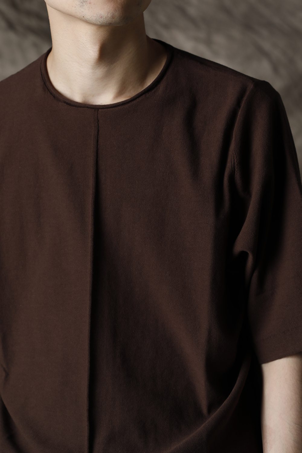 Knit crewneck short sleeve high twist cotton Lava Stone