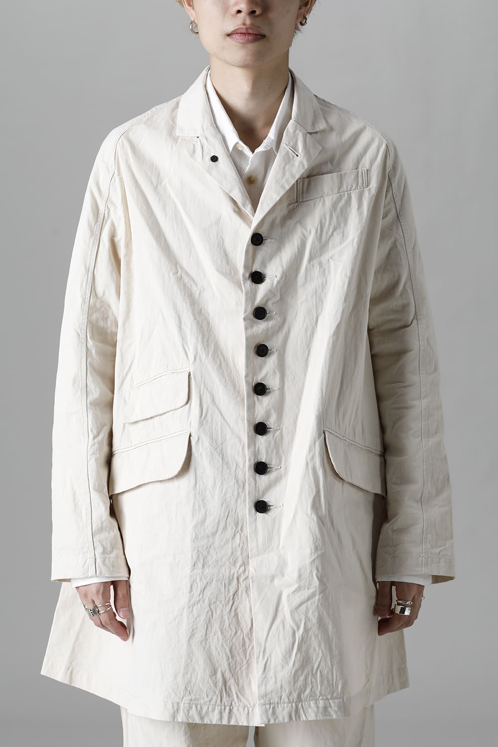CUT-CHRONO Middle Coat  Ecru