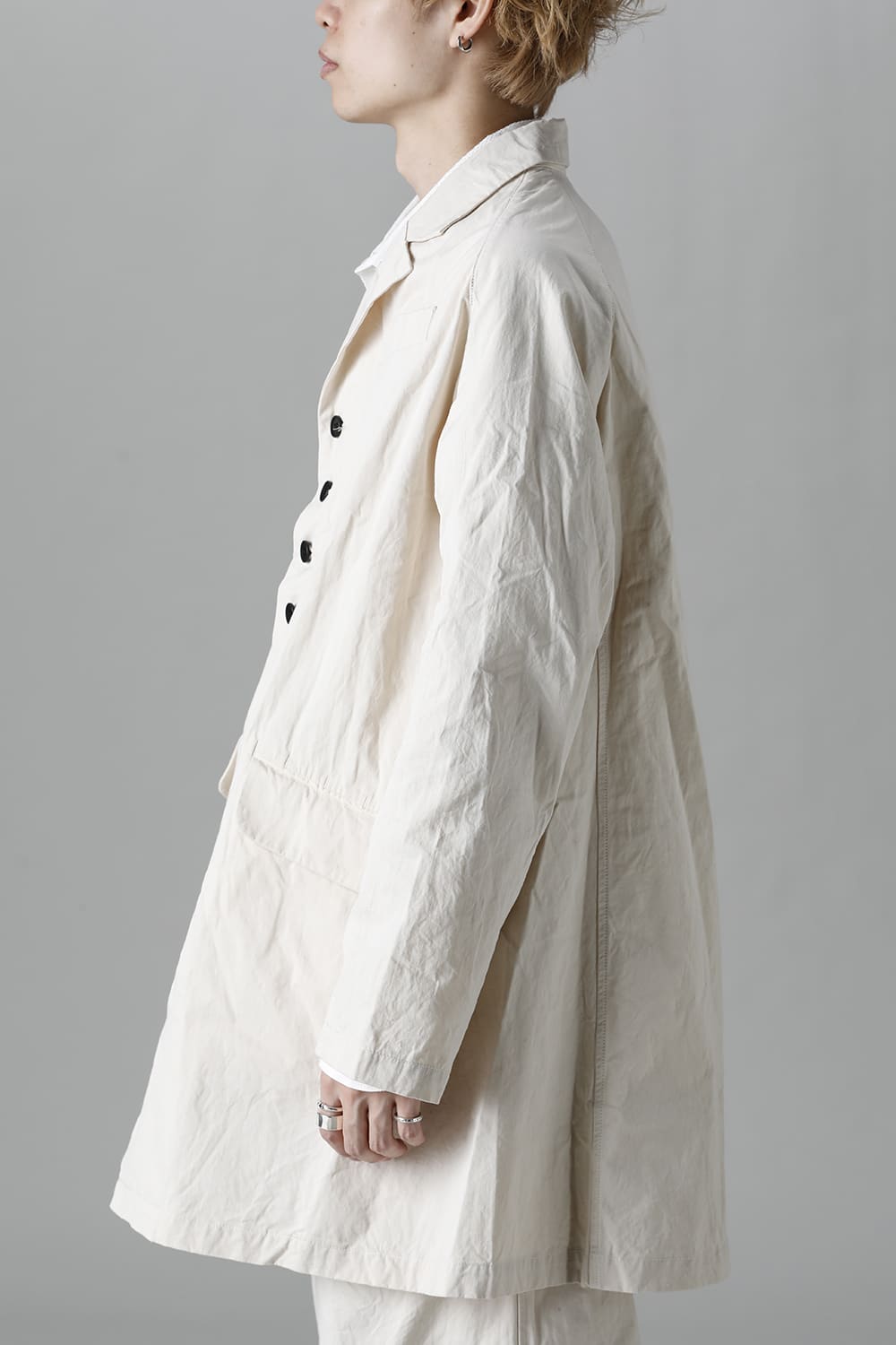 CUT-CHRONO Middle Coat  Ecru