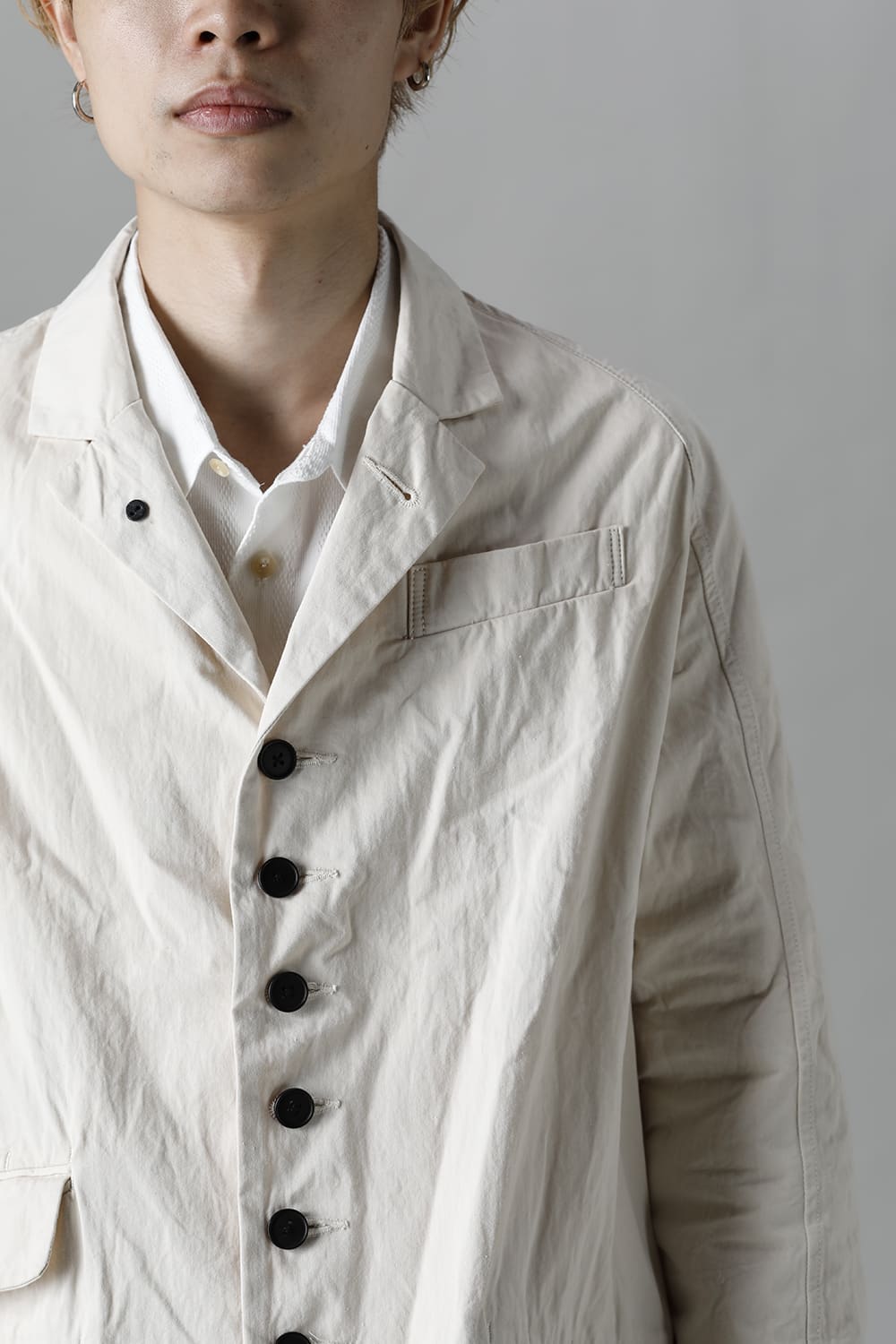 CUT-CHRONO Middle Coat  Ecru