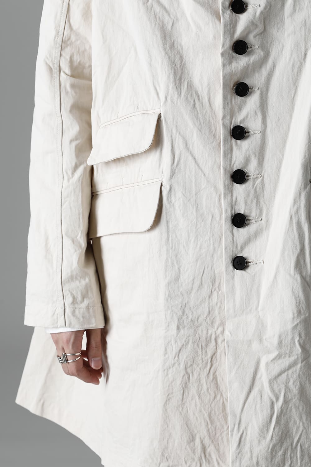 CUT-CHRONO Middle Coat  Ecru