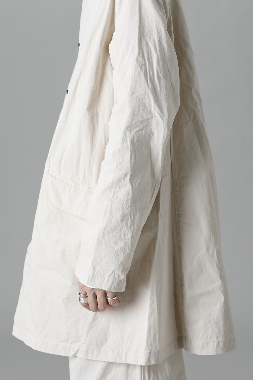 CUT-CHRONO Middle Coat  Ecru