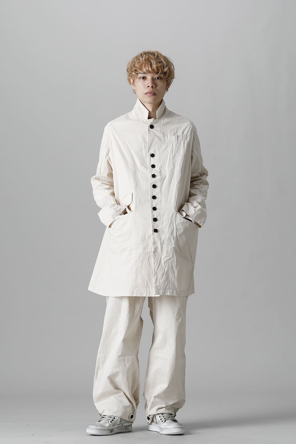 CUT-CHRONO Middle Coat  Ecru