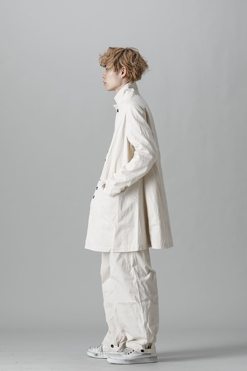 CUT-CHRONO Middle Coat  Ecru