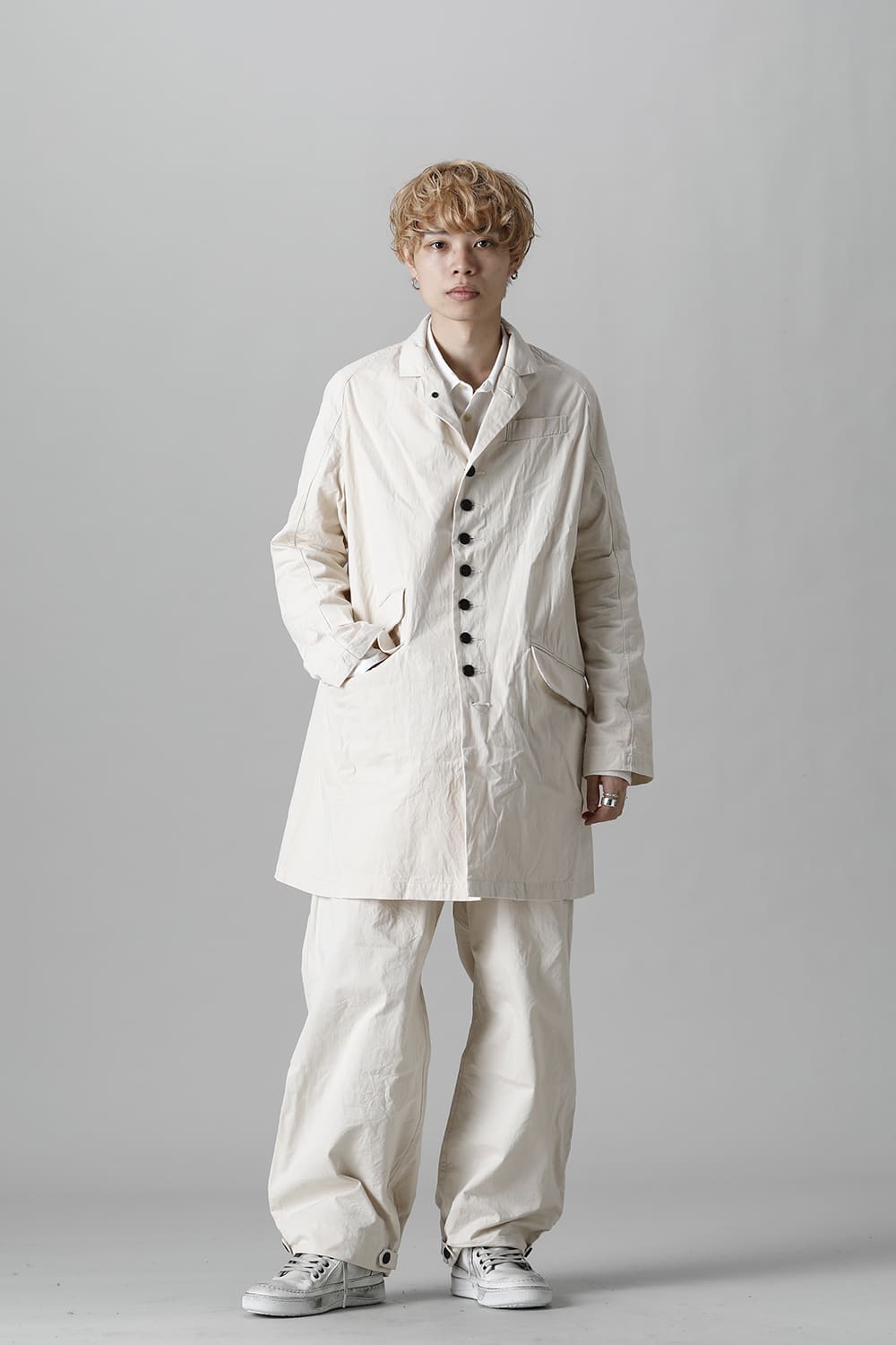 CUT-CHRONO Middle Coat  Ecru