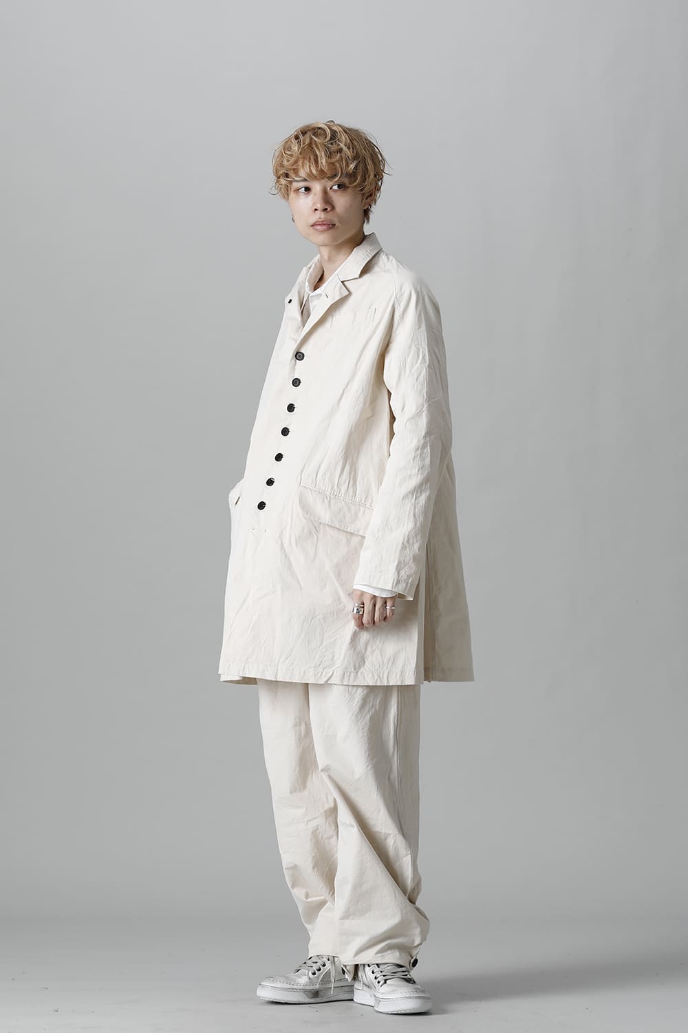 CUT-CHRONO Middle Coat  Ecru