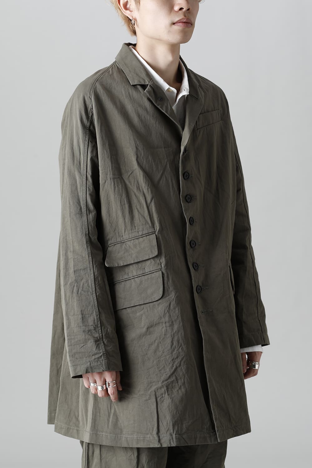 CUT-CHRONO Middle Coat  Olive