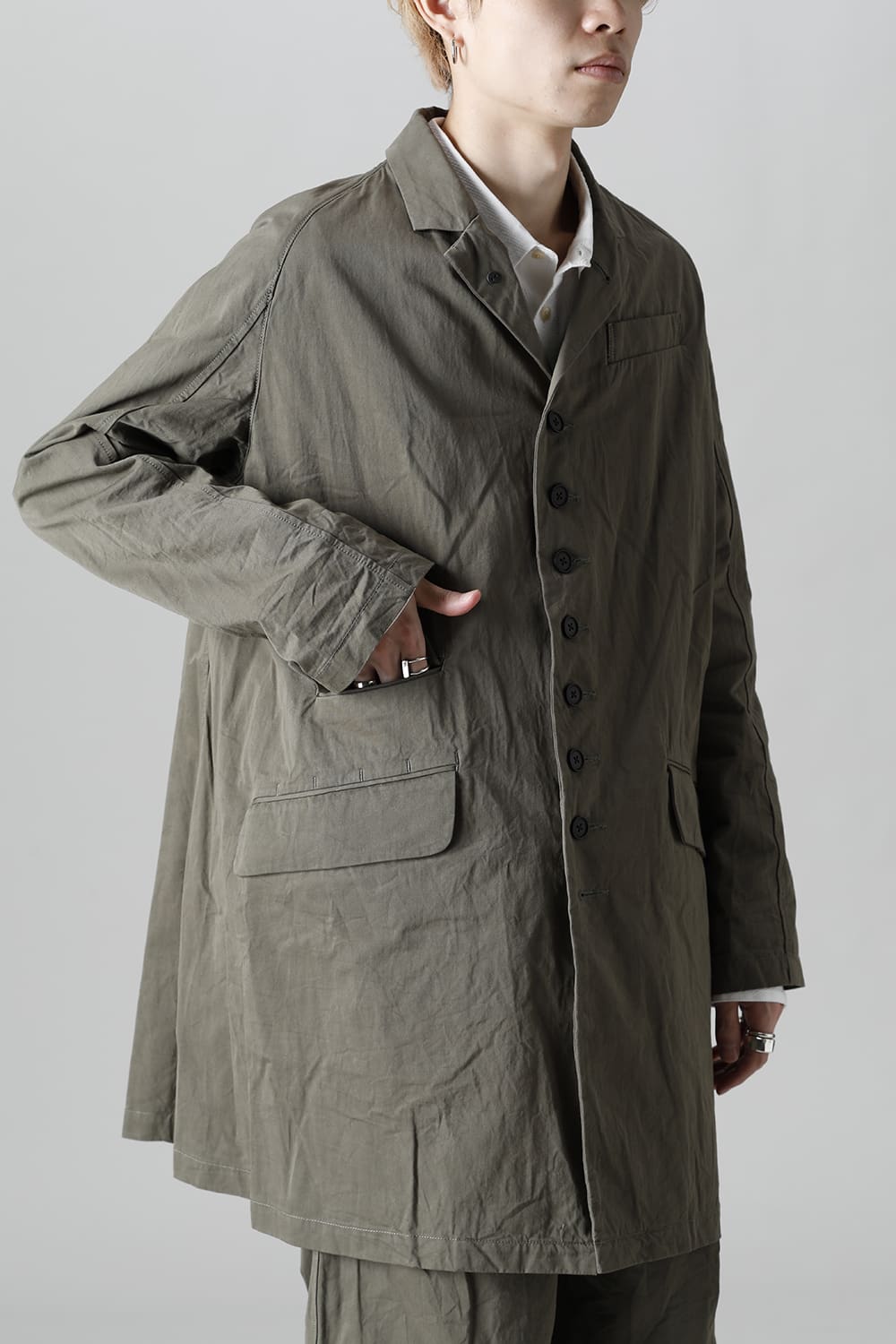 CUT-CHRONO Middle Coat  Olive