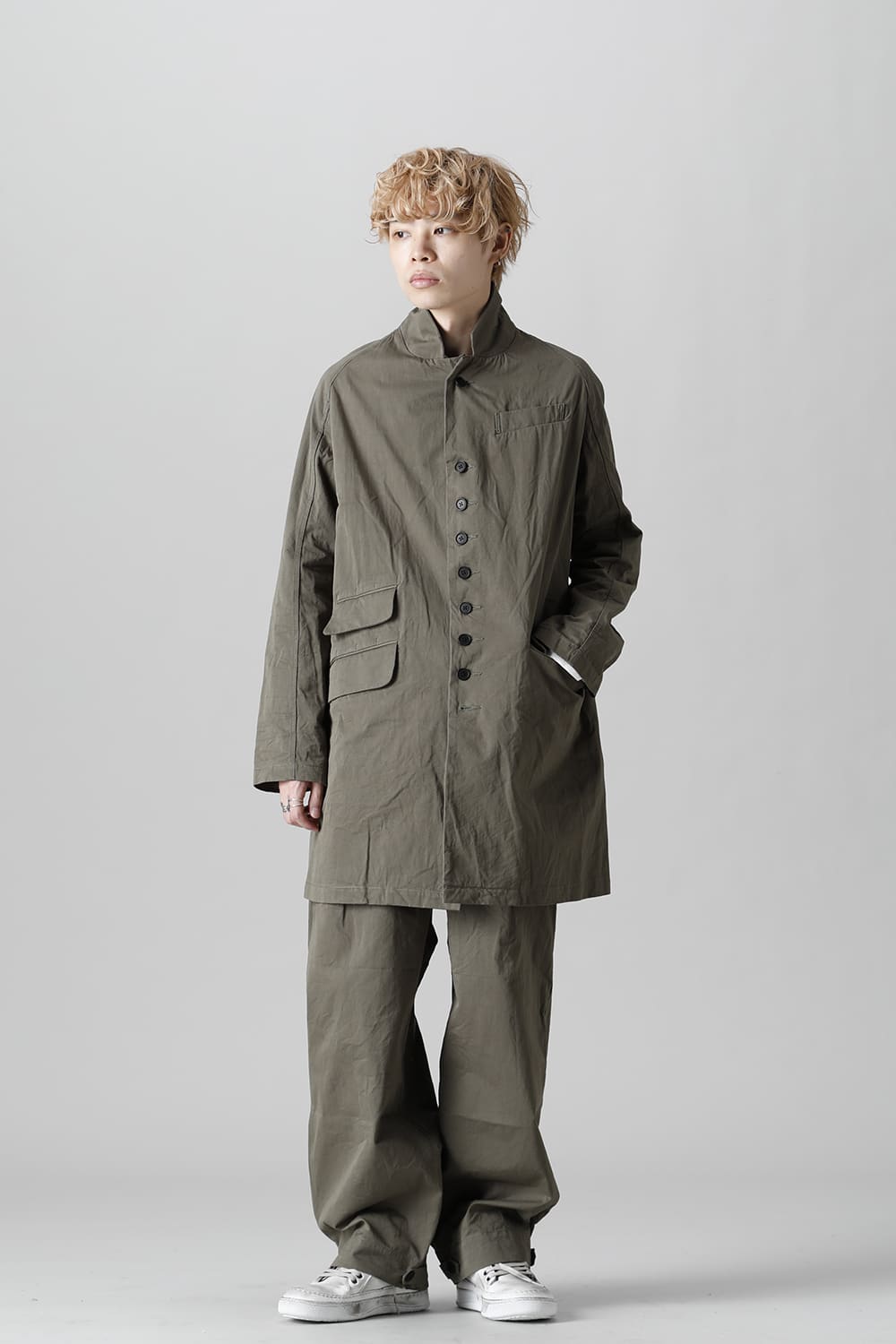 CUT-CHRONO Middle Coat  Olive