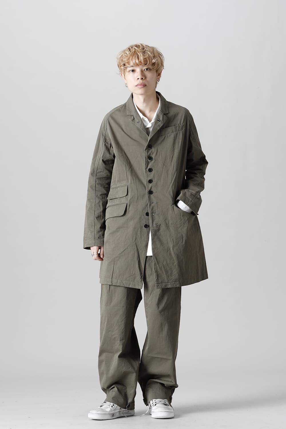 CUT-CHRONO Middle Coat  Olive