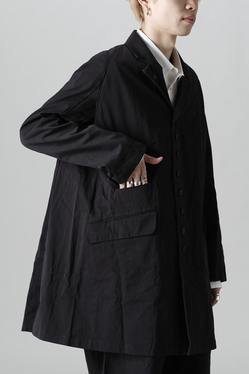 CUT-CHRONO Middle Coat  Black