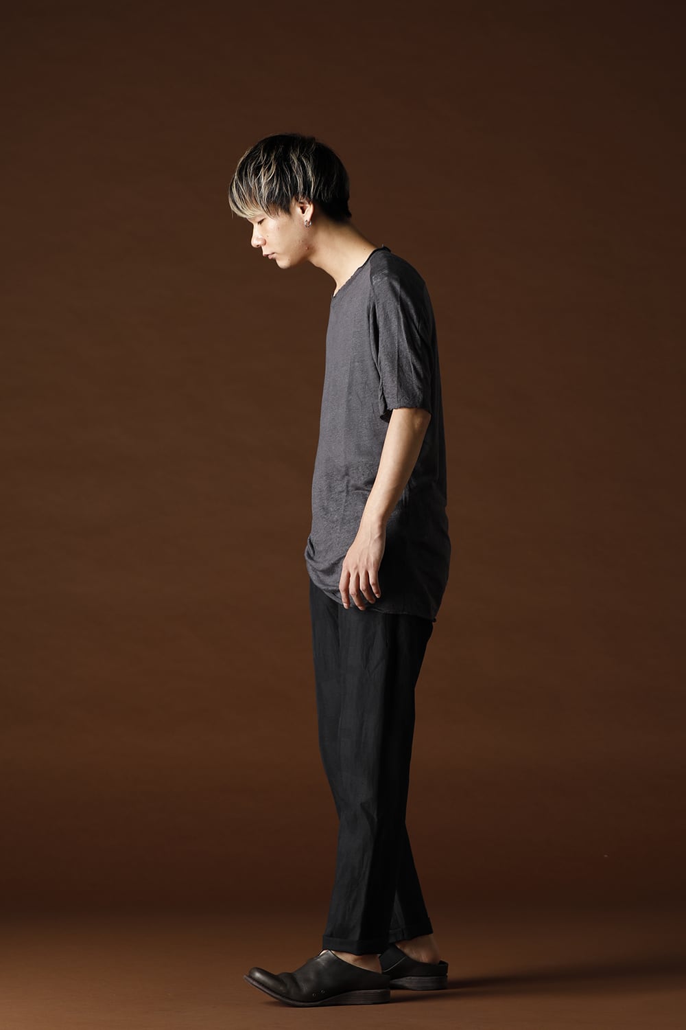 リネンジャージーTシャツ チャコール