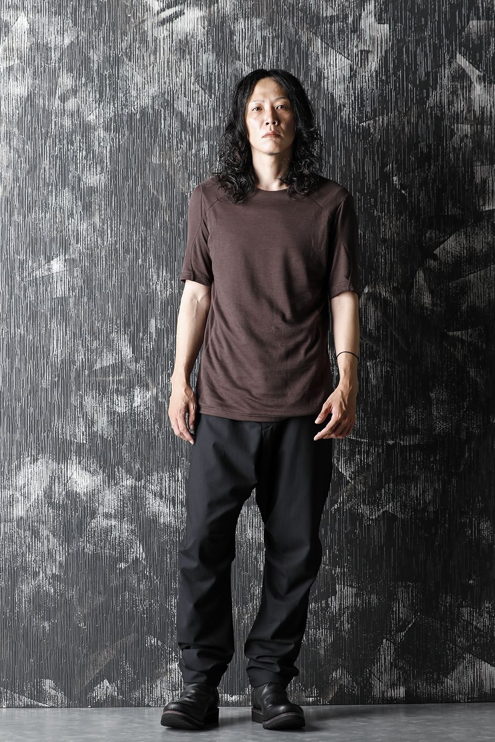 Easy pants wool super140’s shadow stripe