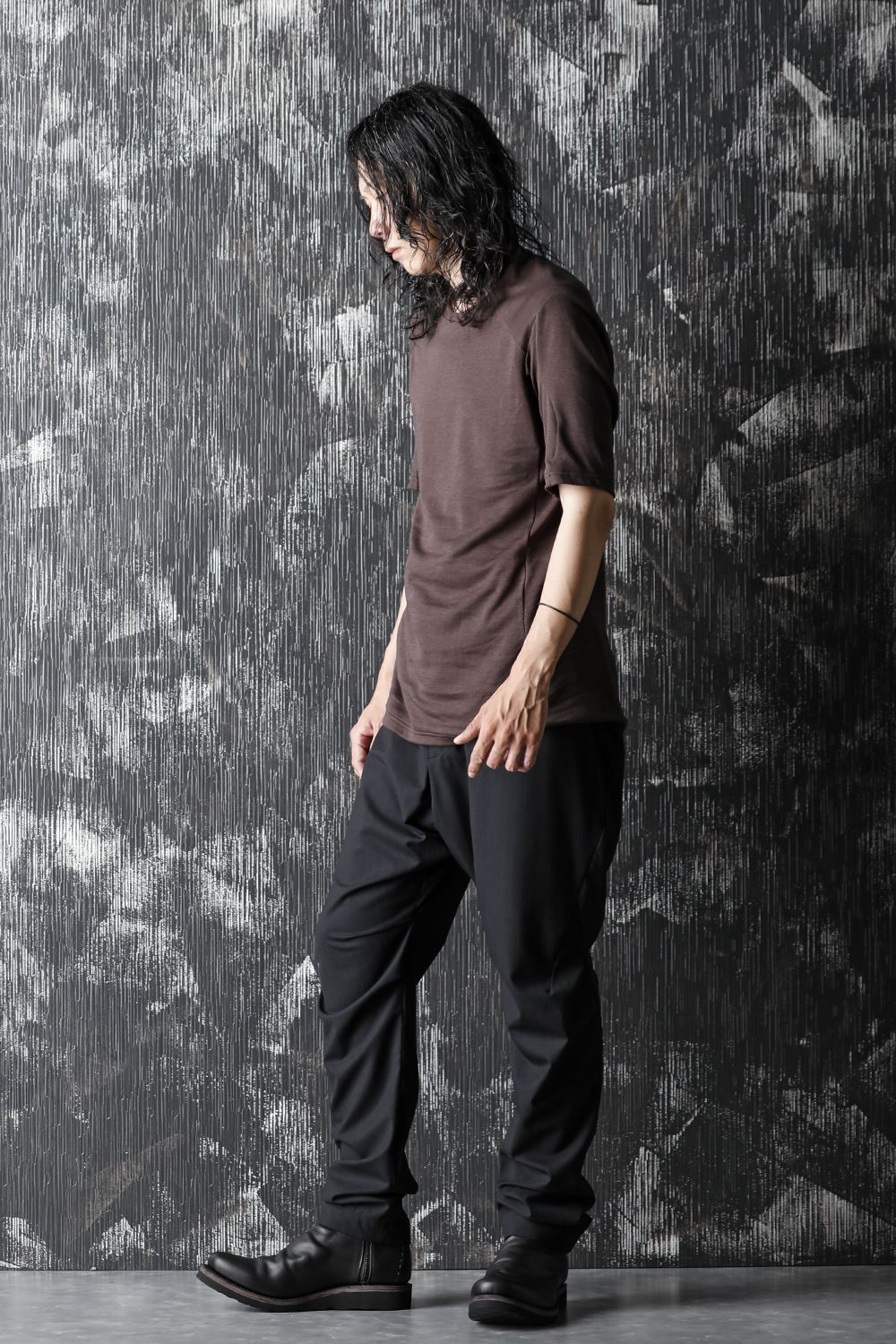 Easy pants wool super140’s shadow stripe