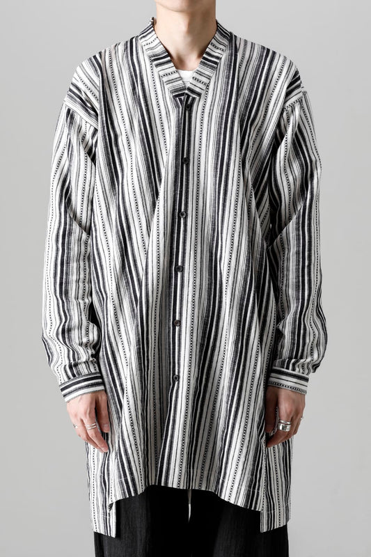 SHIRT#91 COTTON/LINEN CONTRAST STRIPE