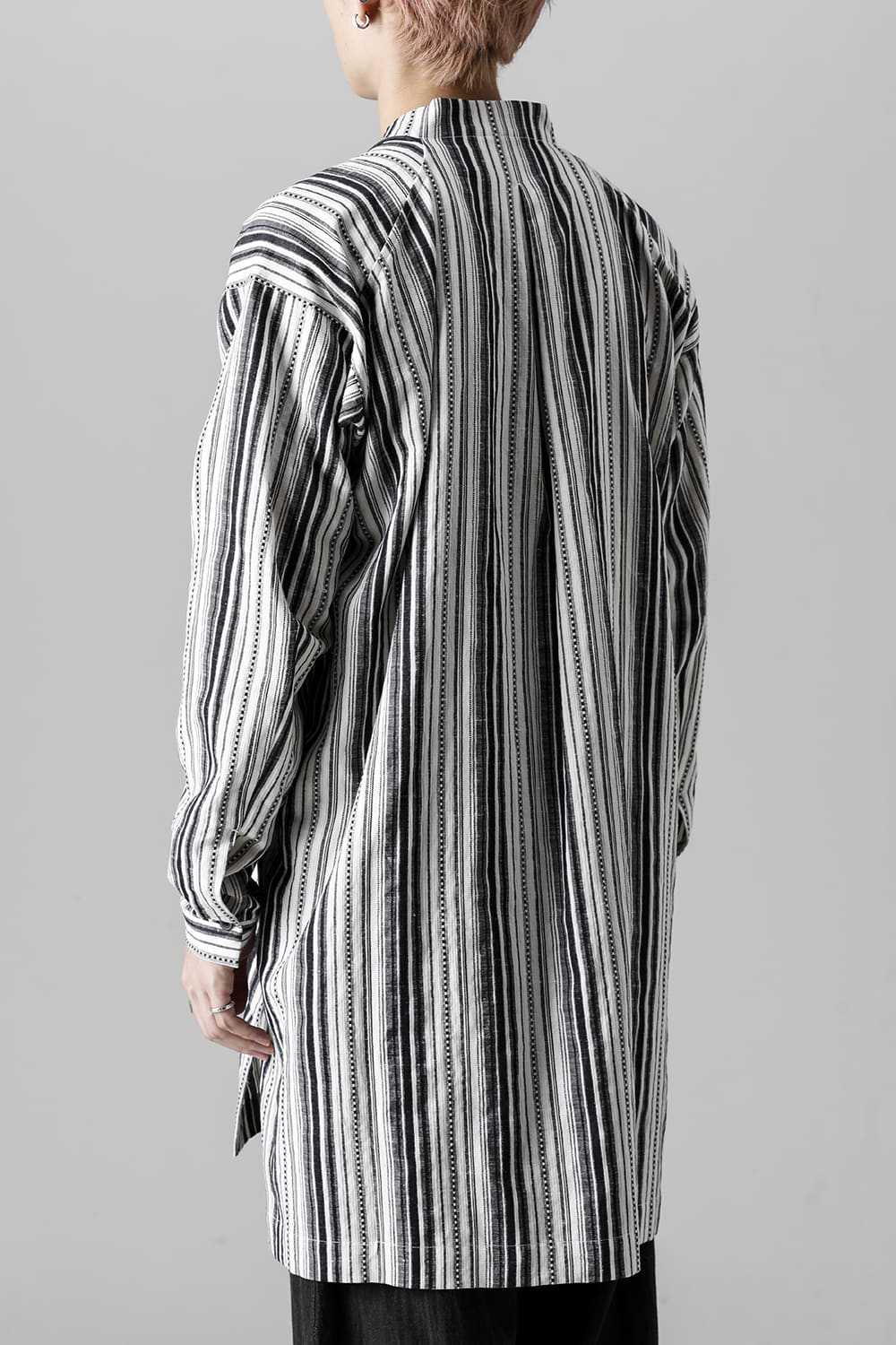 SHIRT#91 COTTON/LINEN CONTRAST STRIPE