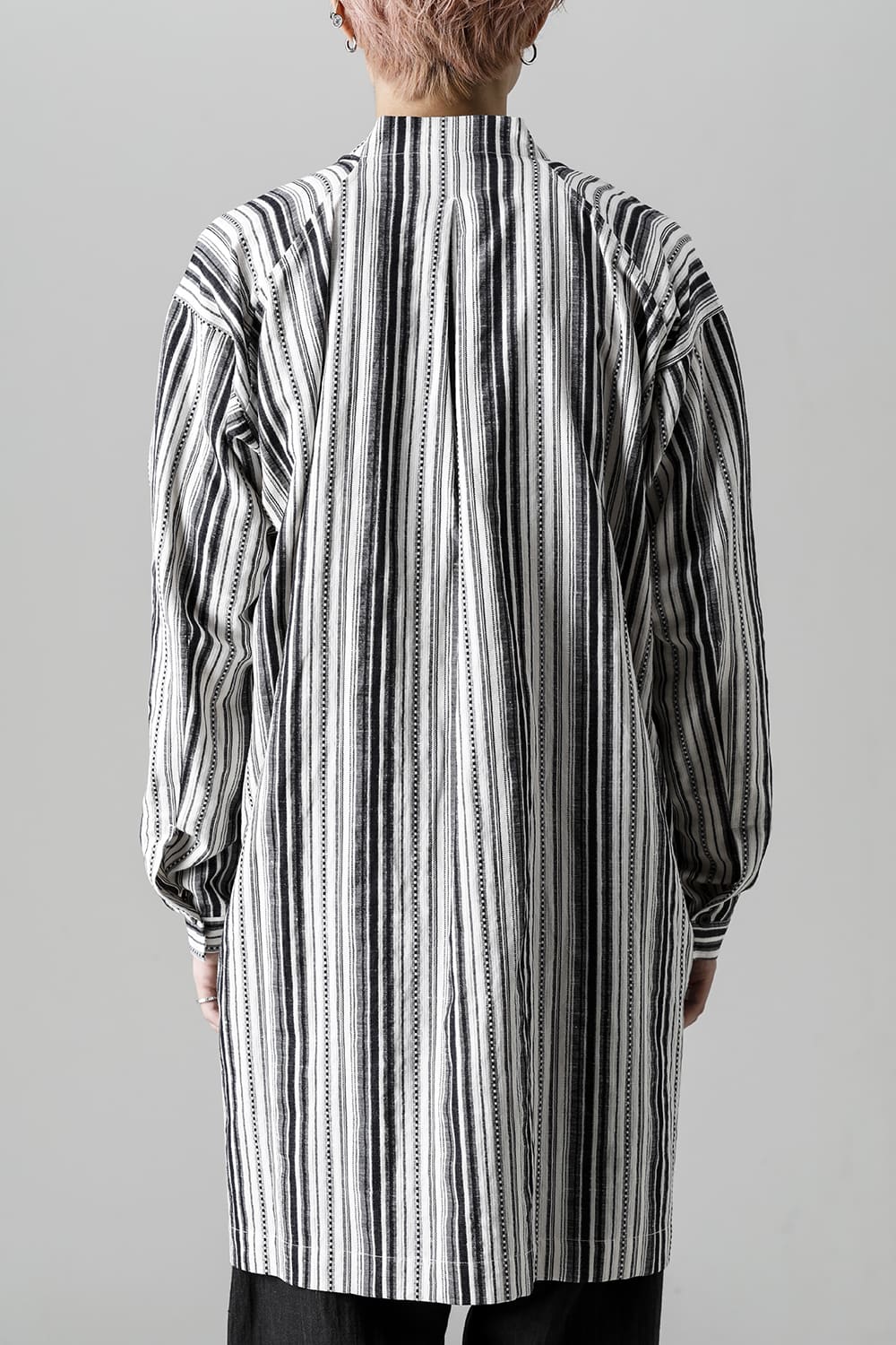 SHIRT#91 COTTON/LINEN CONTRAST STRIPE