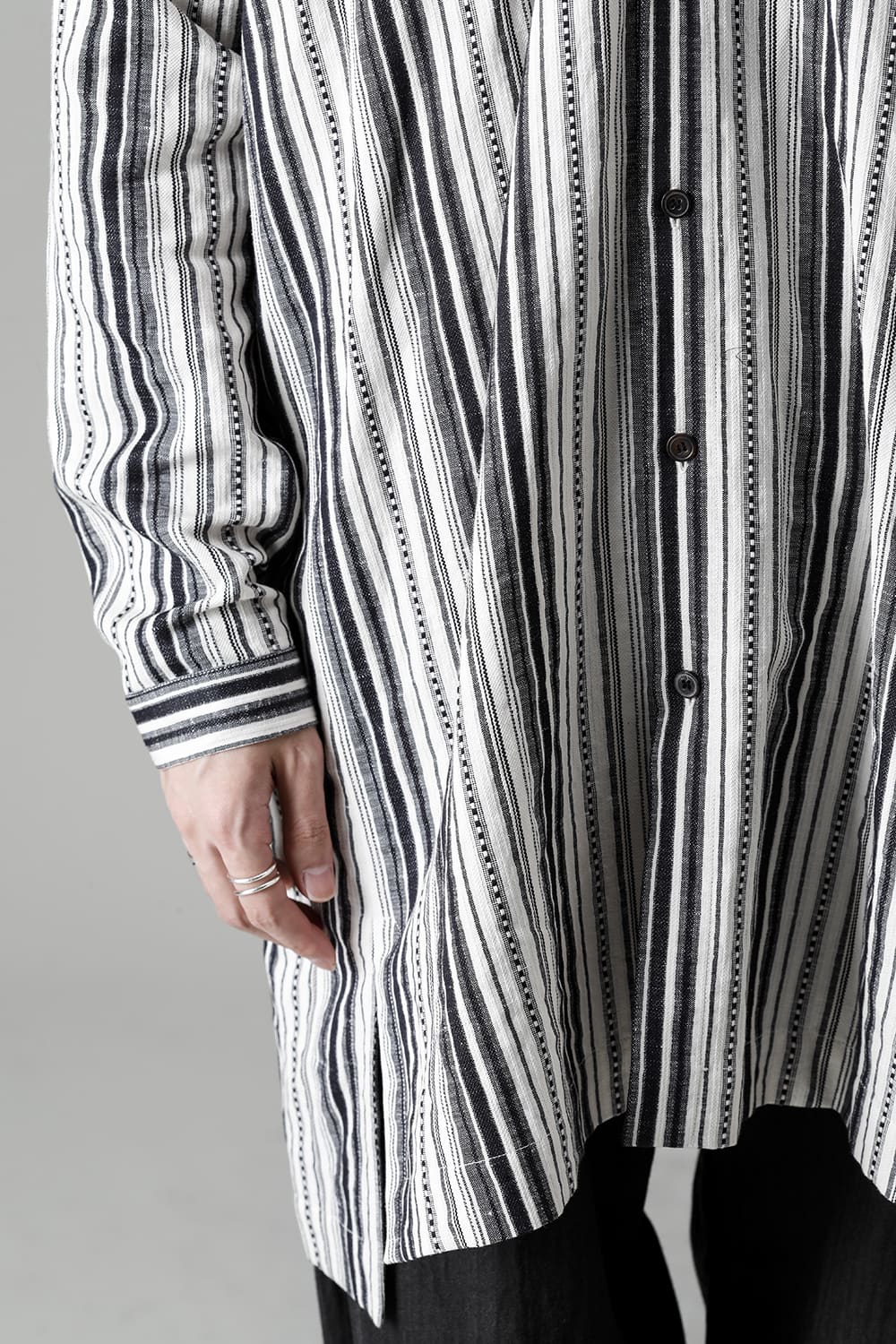 SHIRT#91 COTTON/LINEN CONTRAST STRIPE