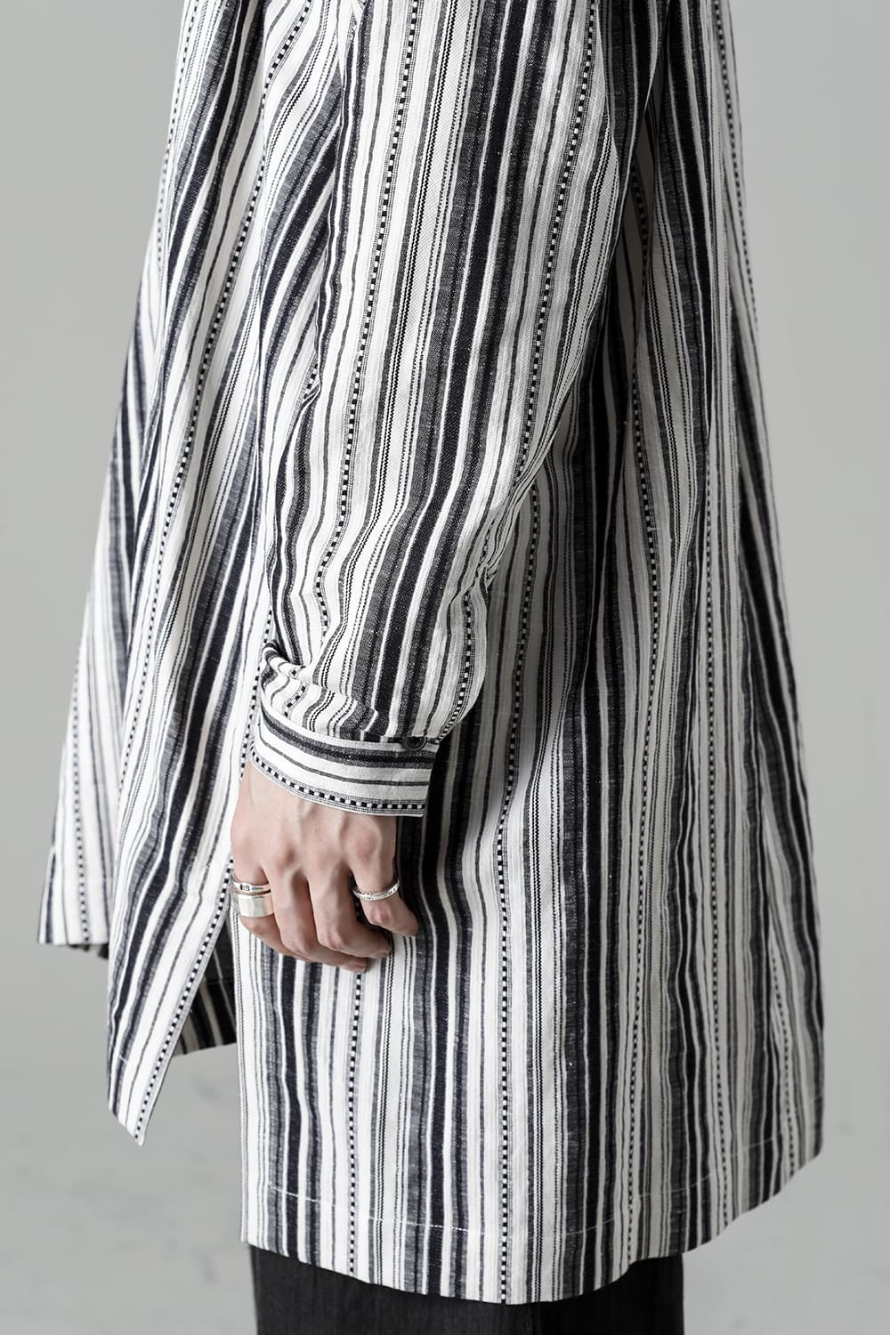SHIRT#91 COTTON/LINEN CONTRAST STRIPE
