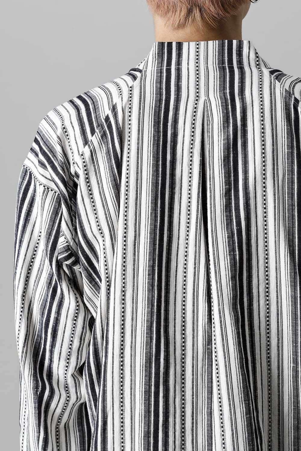 SHIRT#91 COTTON/LINEN CONTRAST STRIPE