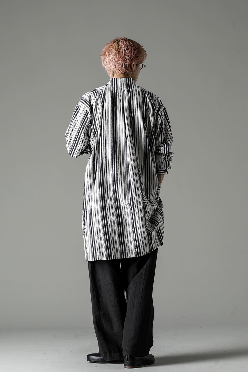 SHIRT#91 COTTON/LINEN CONTRAST STRIPE
