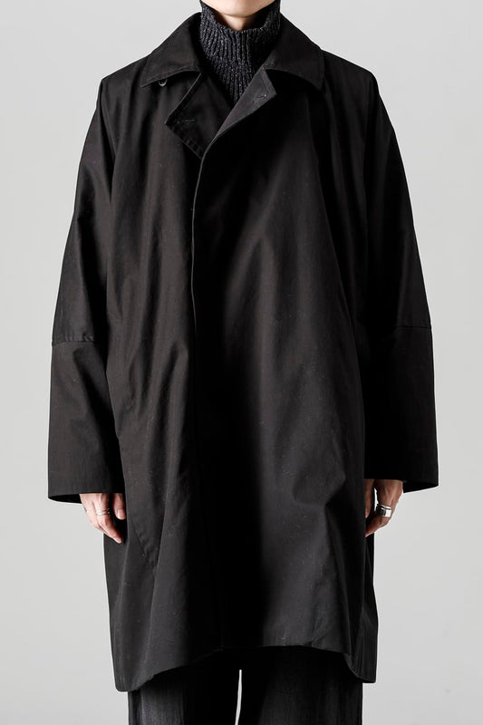 COAT#27 BLACK COATED TWILL