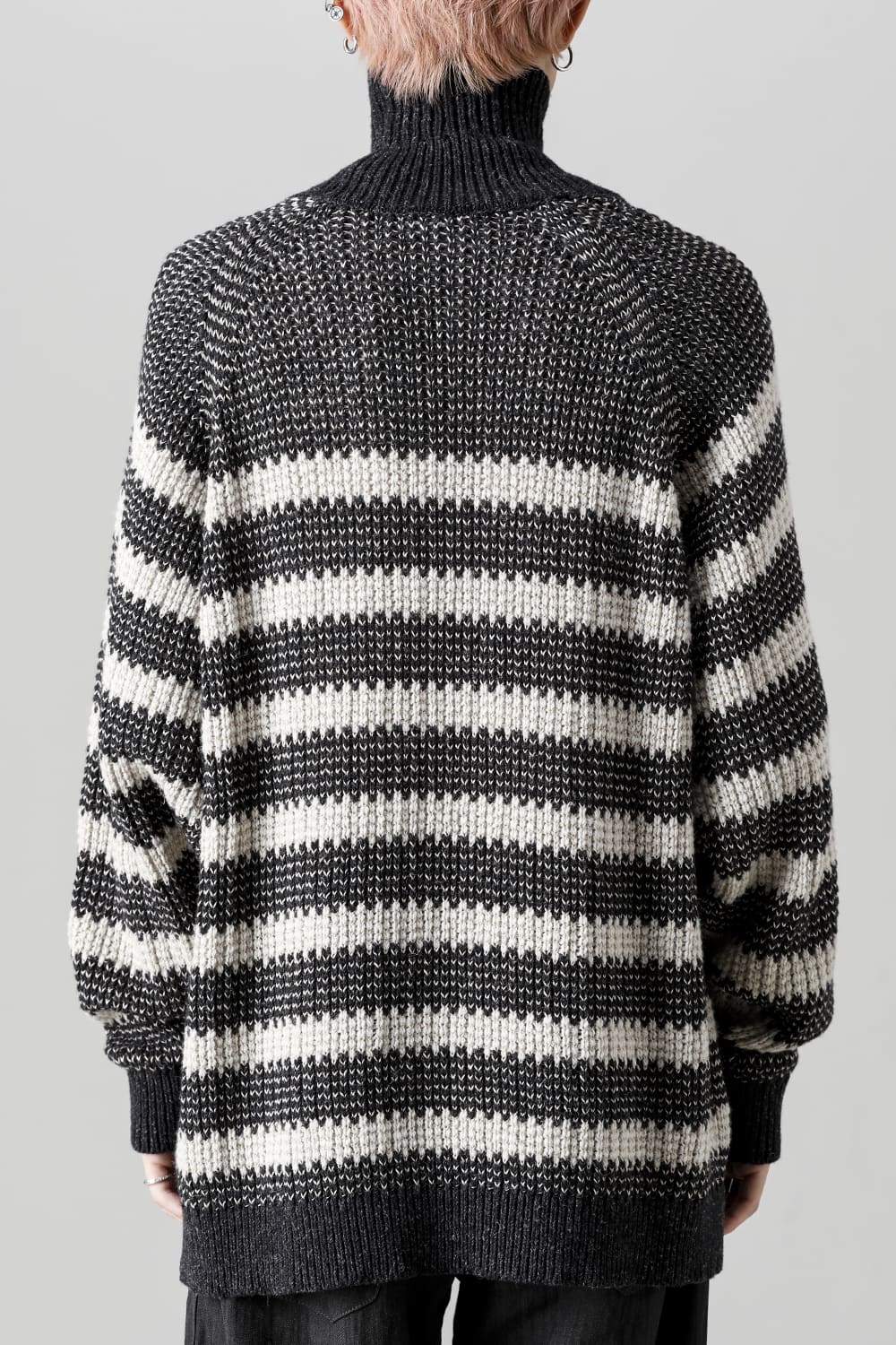 KNIT#57 BLACK MELE/NATURAL STRIPE