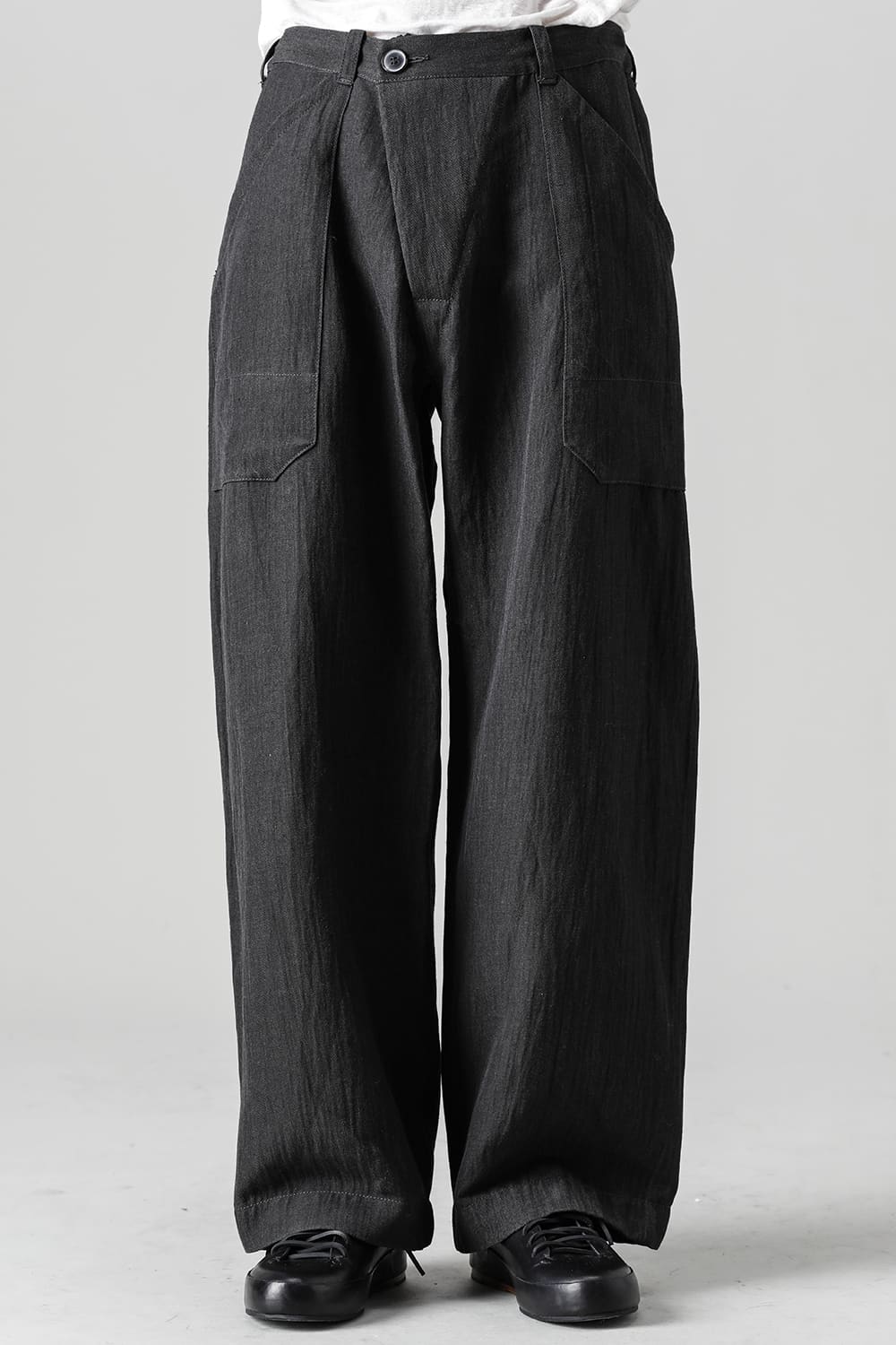 TROUSERS#67 SUMI WOOL/LINEN TWILL