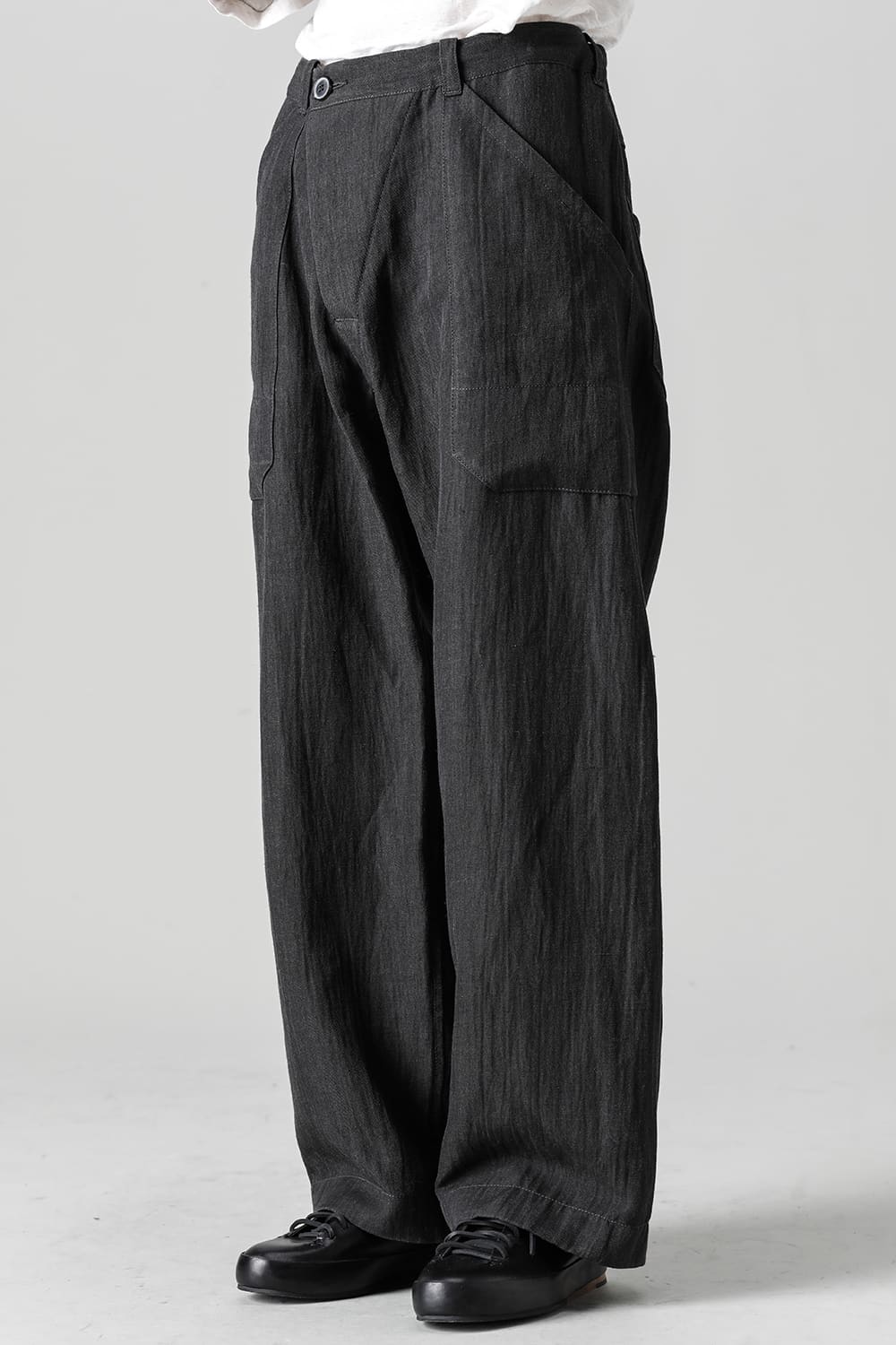 TROUSERS#67 SUMI WOOL/LINEN TWILL