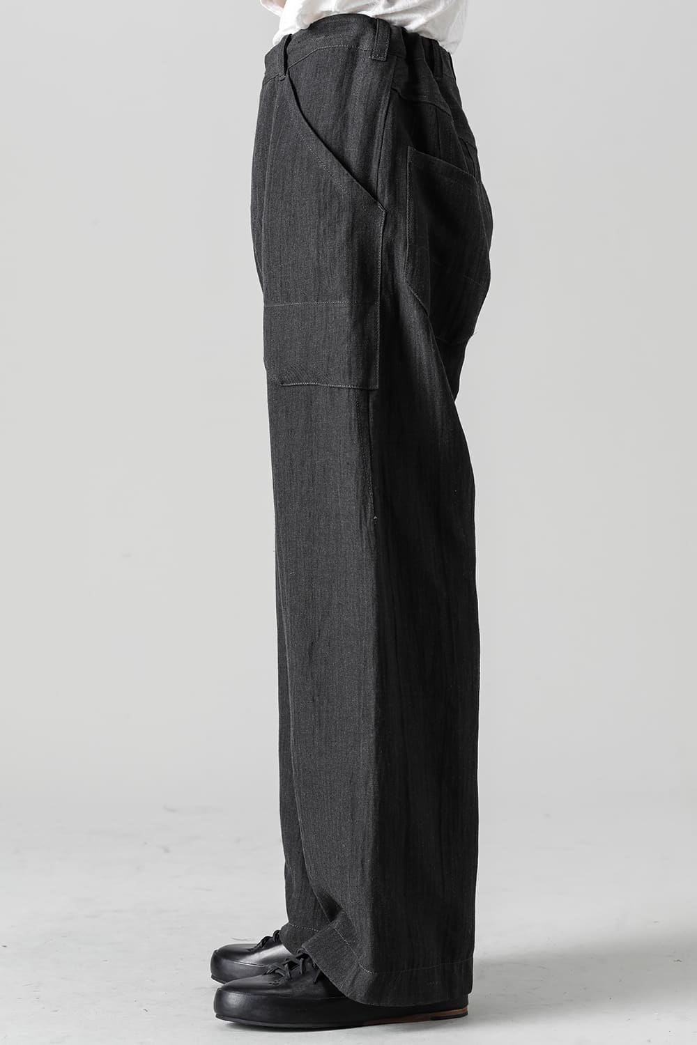 TROUSERS#67 SUMI WOOL/LINEN TWILL