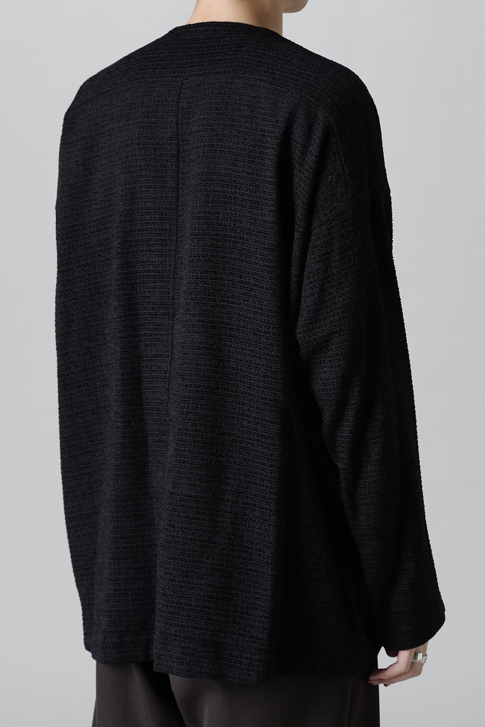 ロングプルオーバーシャツ シルクツイード