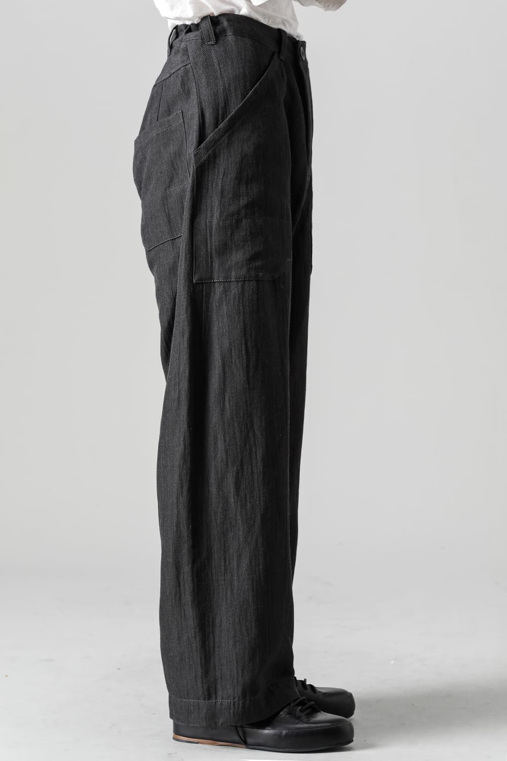 TROUSERS#67 SUMI WOOL/LINEN TWILL