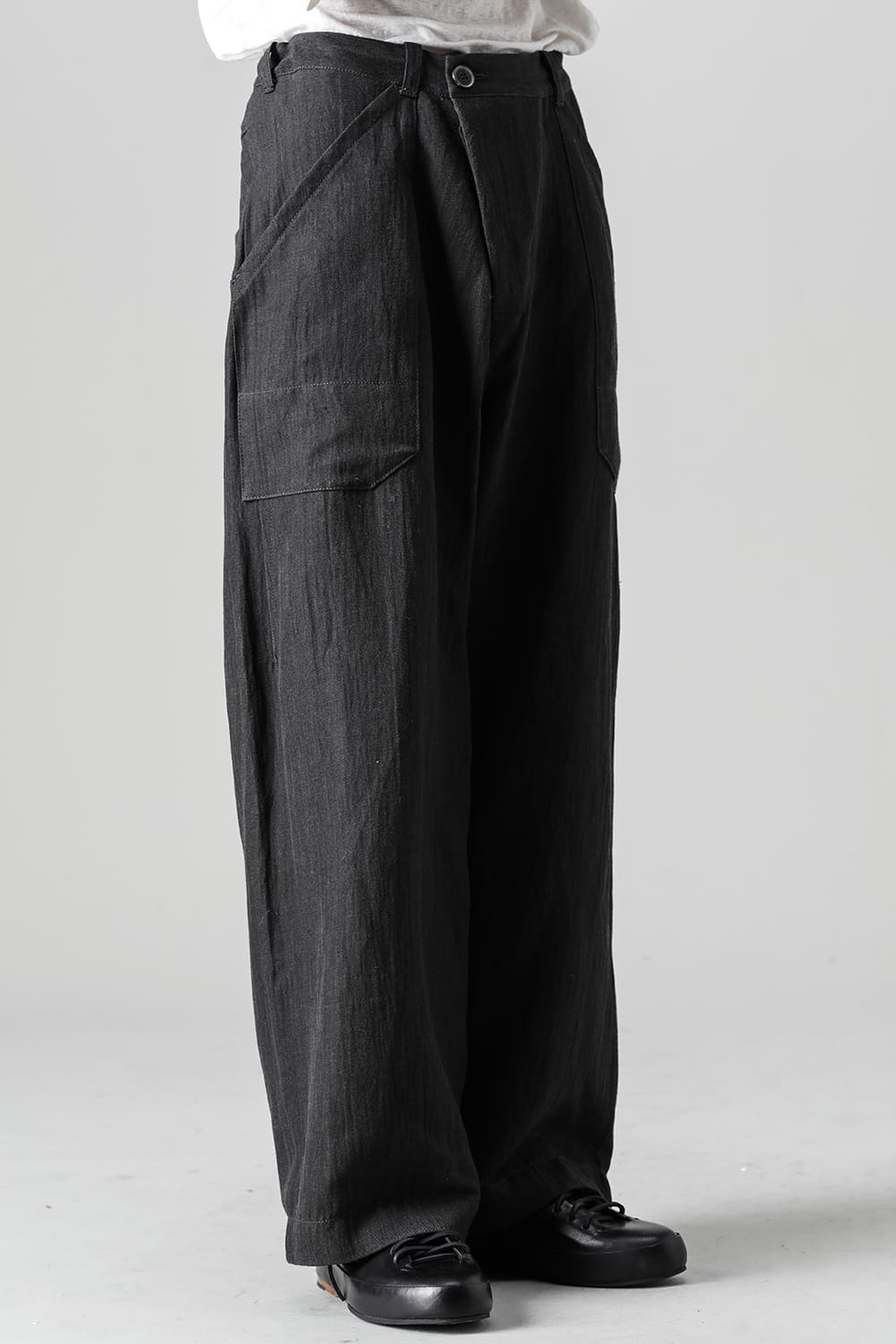 TROUSERS#67 SUMI WOOL/LINEN TWILL