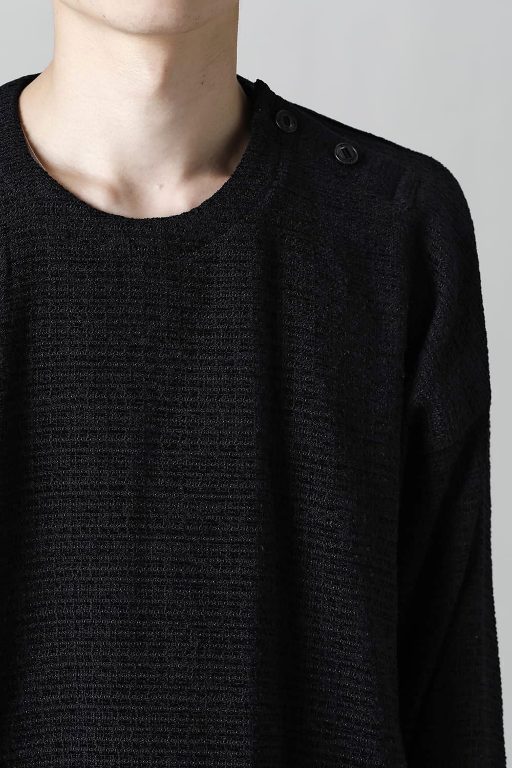 ロングプルオーバーシャツ シルクツイード