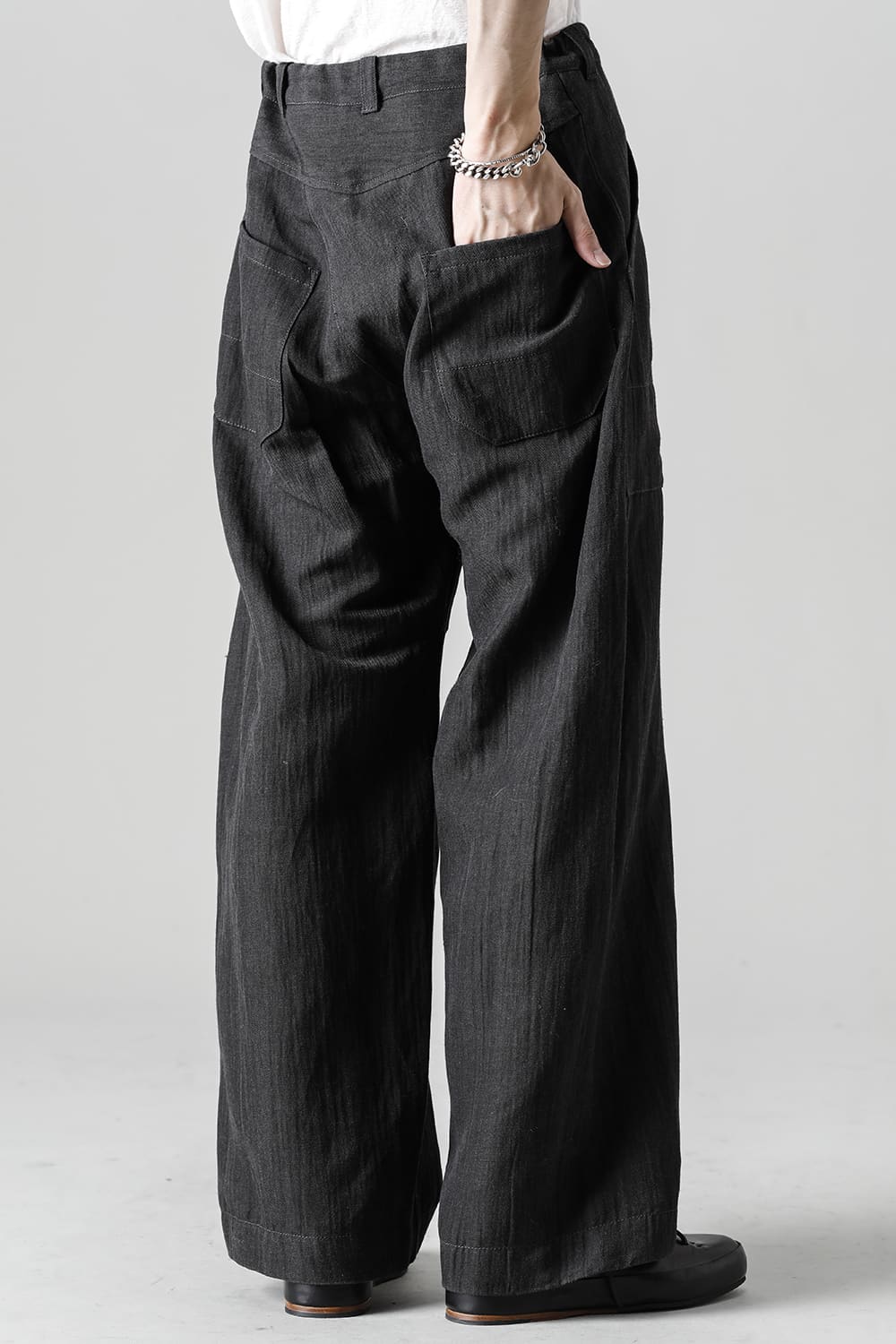 TROUSERS#67 SUMI WOOL/LINEN TWILL