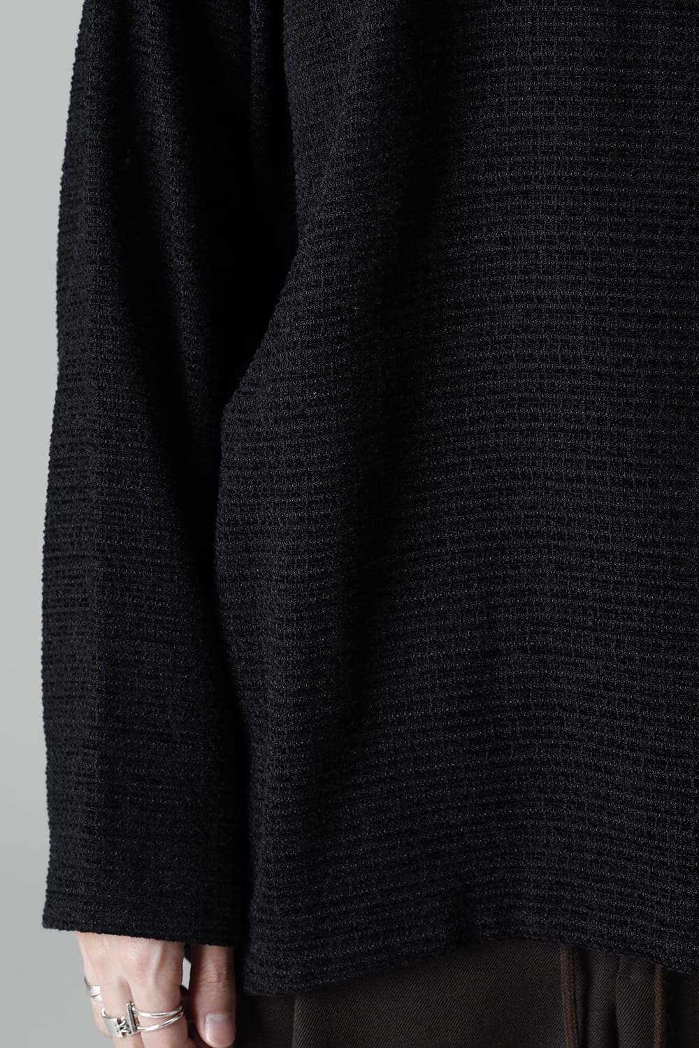 ロングプルオーバーシャツ シルクツイード