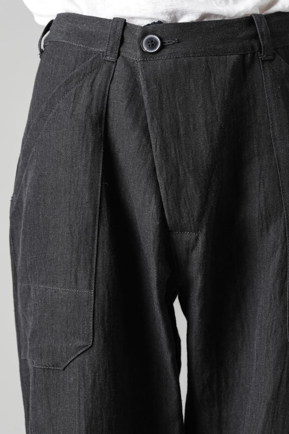 TROUSERS#67 SUMI WOOL/LINEN TWILL